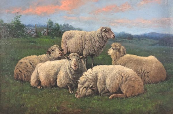 Painting Prints on Canvas Farm Sheep at Sunrise