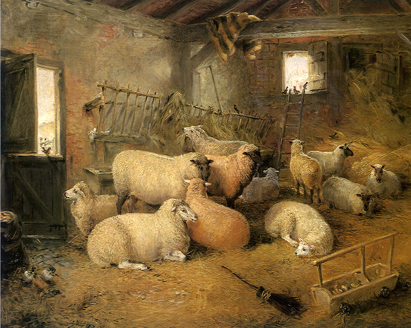 Farm/Pastoral Farm Sheep in the Barn ...