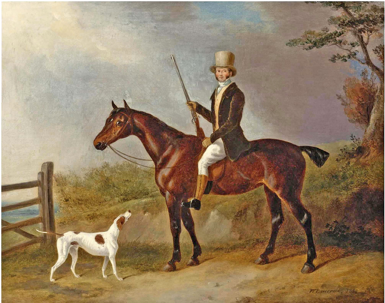 Dogs/Cats Dogs A Gentleman with His Hunter and Pointer ...