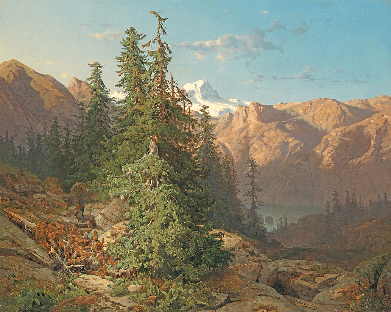 Cabin/Lodge Landscape Mountain Landscape with Pines ...