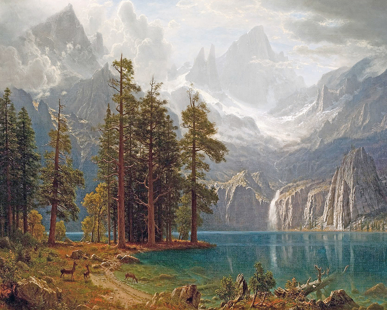 Cabin/Lodge Landscape Sierra Nevada Mountain Landscape by Albert Bierstadt