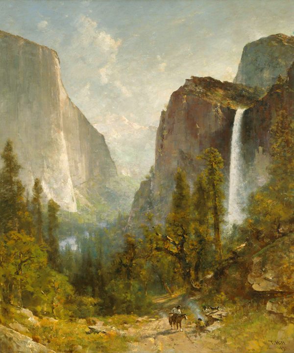 Cabin/Lodge Landscape Bridal Veil Falls Yosemite by Thomas Hill