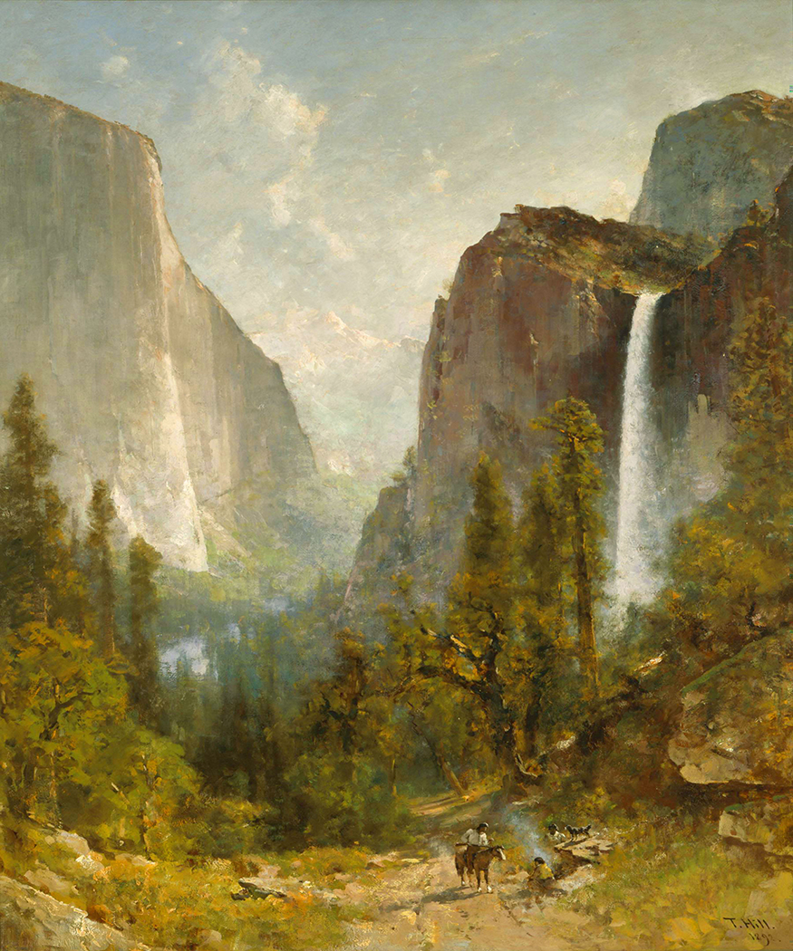 Cabin/Lodge Landscape Bridal Veil Falls Yosemite by Thomas Hill ...