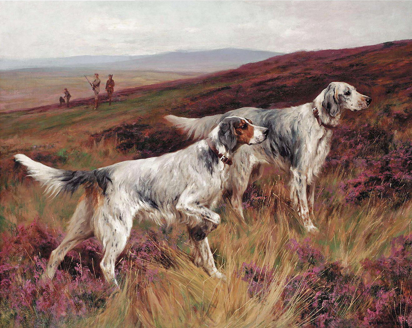 Cabin/Lodge Hounds Two Setters on a Grouse by Arthur Wardle ...