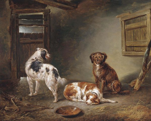 Cabin/Lodge Dogs/Cats Waiting for Dinner by Charles Towne