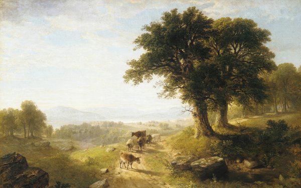 Farm/Pastoral Farm River Scene by Asher Durand Nature Landscape