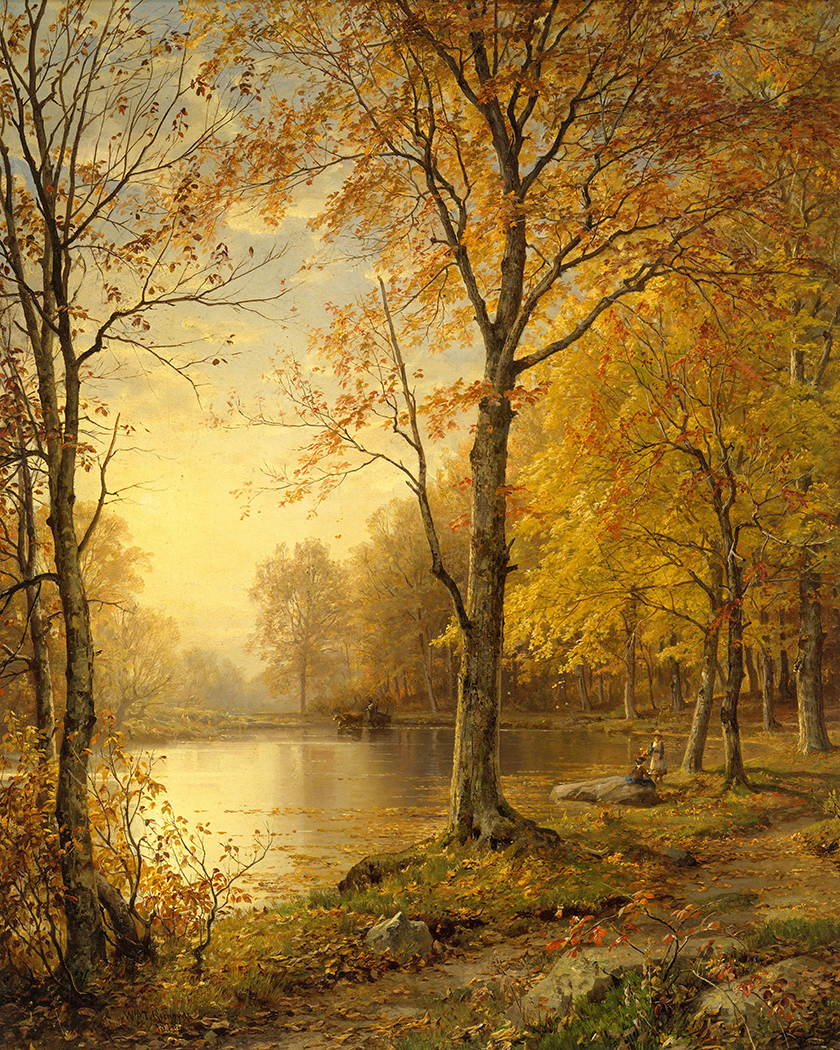 Landscape Landscape Indian Summer Autumn Landscape Painted Print on Canvas