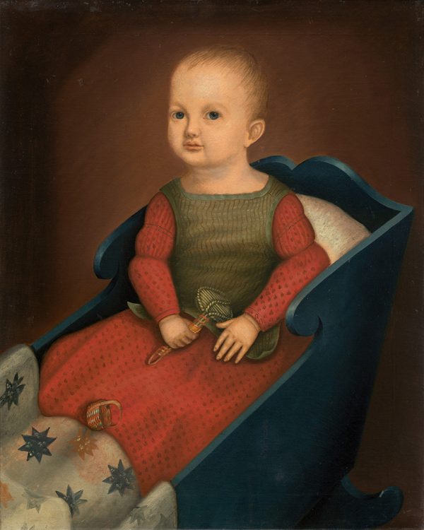 Painting Prints on Canvas Primitive Primitive Baby in Cradle