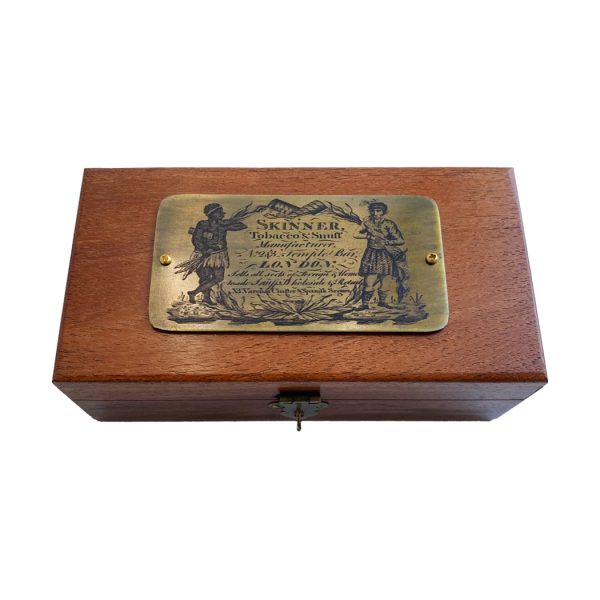 Decorative Boxes Lodge 6-1/4″ Wood Box with Vintage Tobacco Advertisement