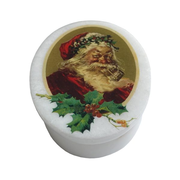 Christmas Decor Christmas 4″ Santa Claus White Oval Soapstone Decorative Box