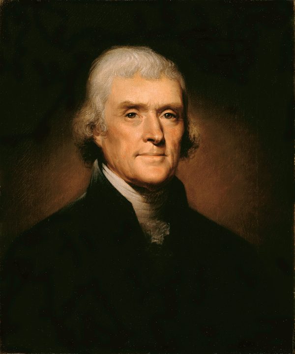 Painting Prints on Canvas Revolutionary/Civil War Thomas Jefferson by Rembrandt Peale (American, 1778-1860)