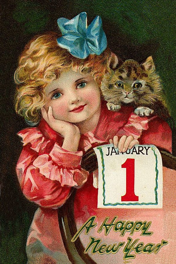 Christmas Decor Christmas Victorian Girl with Kitten New Year’s Framed Print