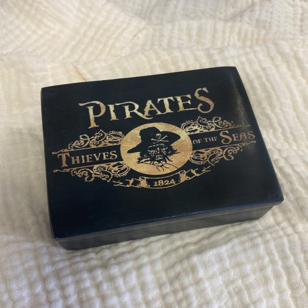 Decorative Boxes Halloween 4″ Pirate Thieves of the Seas Black Solid Soapstone Box