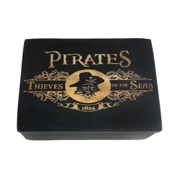 Decorative Boxes Halloween 4″ Pirate Thieves of the Seas Black Solid Soapstone Box