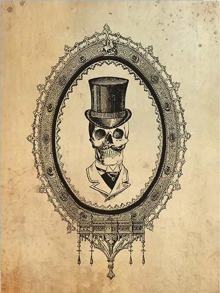 Halloween Dark Academia Skull in Top Hat Gothic Halloween Framed Print ...