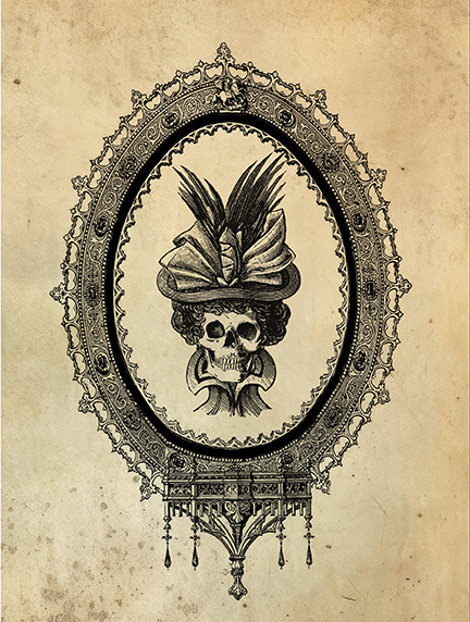 Halloween Dark Academia Skull in Bonnet Gothic Halloween Framed Print ...