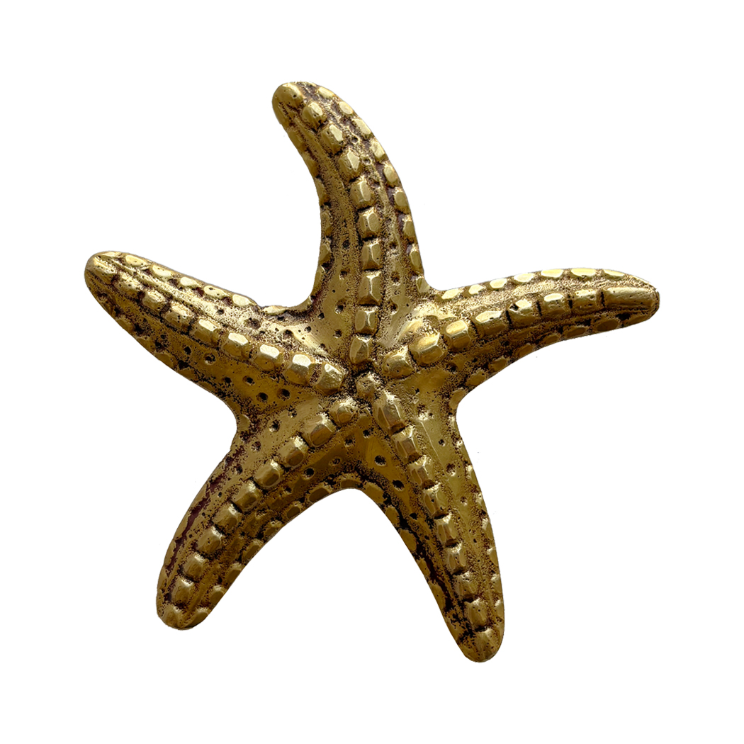 Paperweights Botanical/Zoological 3-3/4″ Antiqued Brass Starfish Paper Weight ...