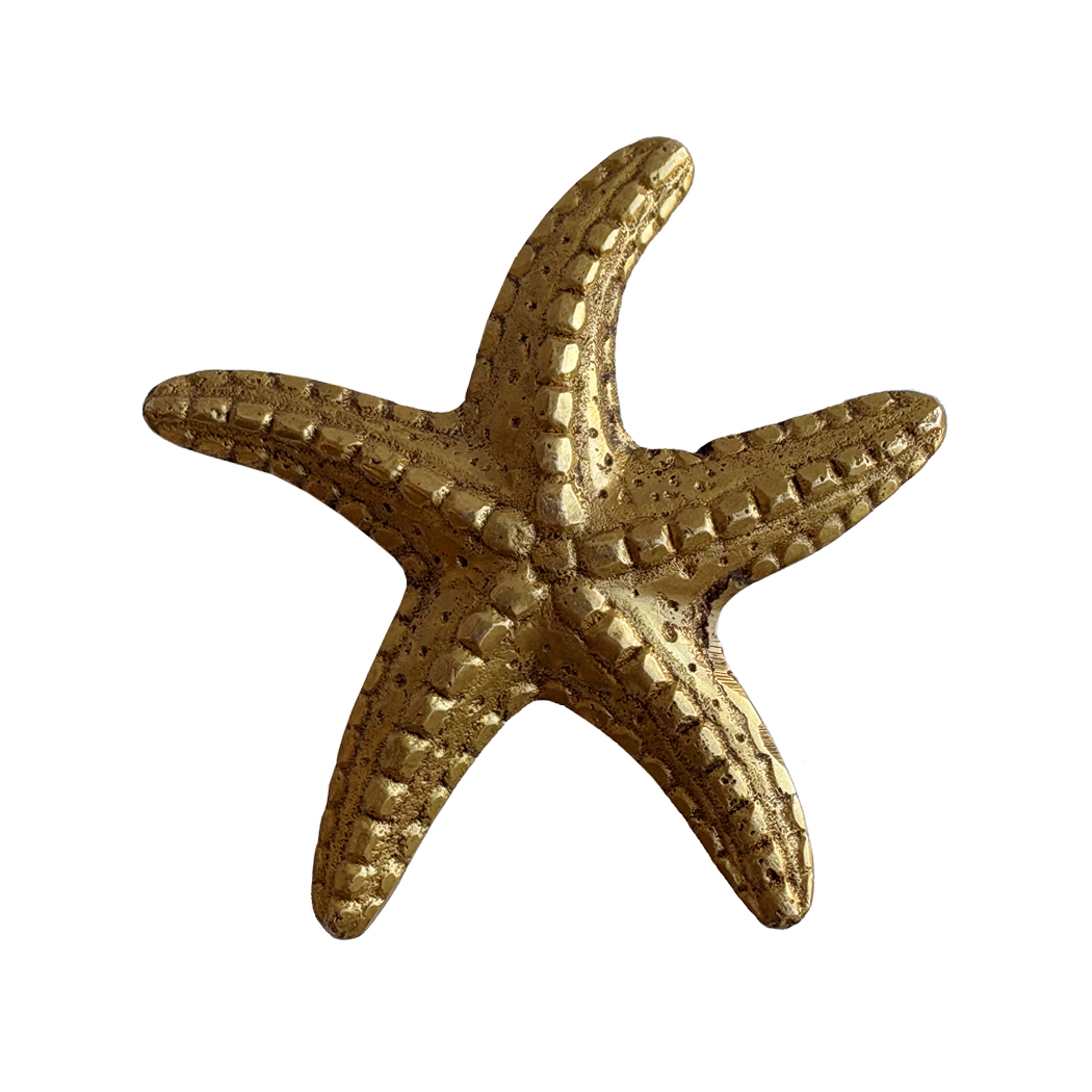 Paperweights Botanical/Zoological 3-3/4″ Antiqued Brass Starfish Paper Weight ...