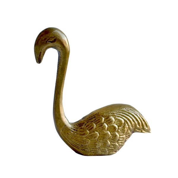 Paperweights Botanical/Zoological 3″ Antiqued Brass Flamingo Paper Weight