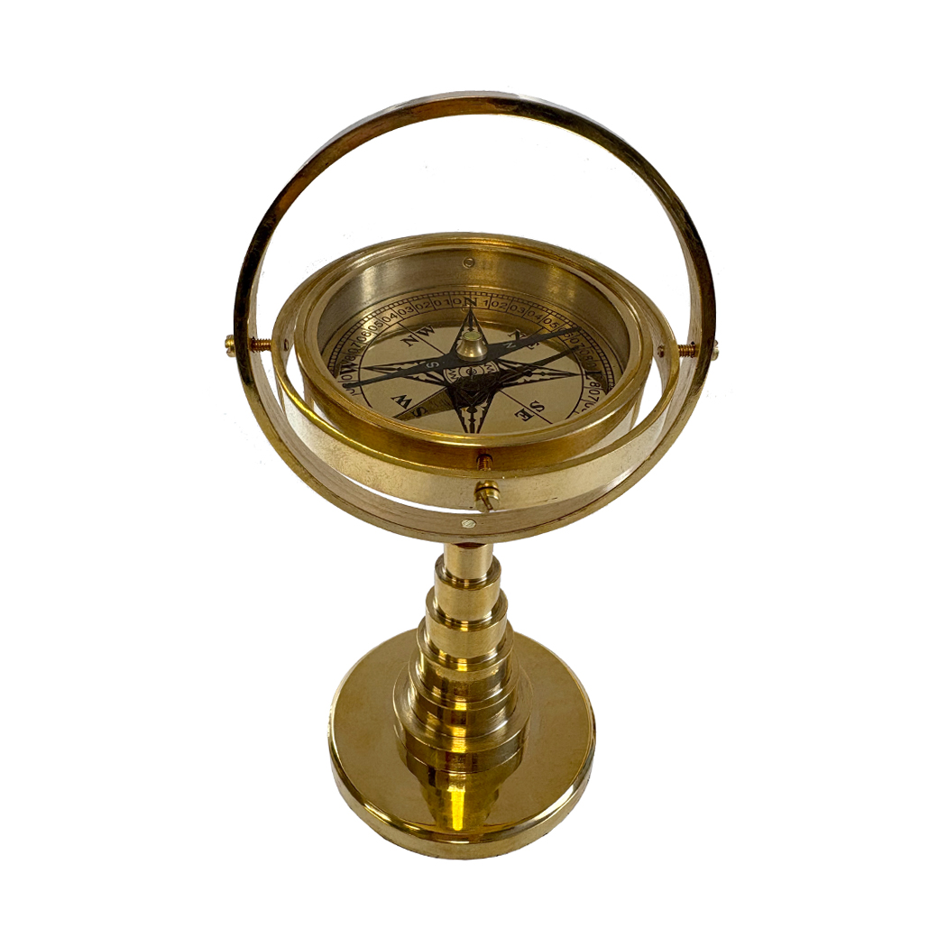 Compasses Nautical 6-1/2″ Polished Brass Gimbal Compass ...