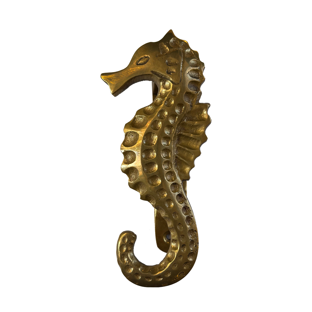 Nautical Decor & Souvenirs Nautical 5-1/2″ Antiqued Brass Seahorse Door Knocker ...