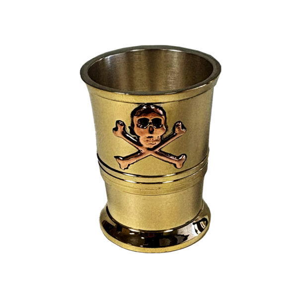 Drinkware & Plates Nautical 1-7/8″ Brass Rum Cup with Skull and Crossbones