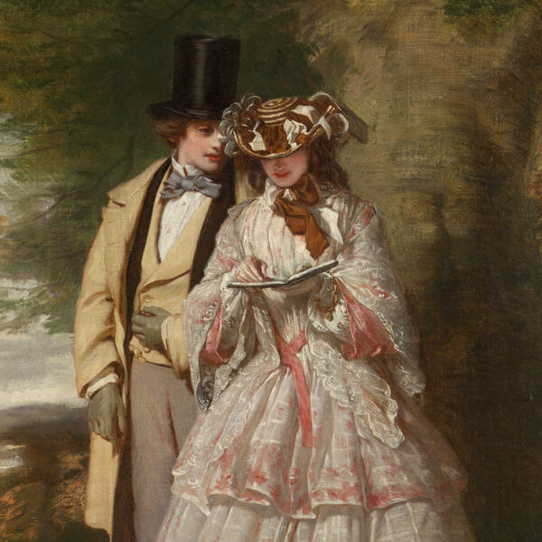 Painting Prints on Canvas Victorian Derby Day Romantic Couple