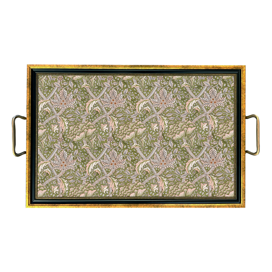 Trays & Barware Botanical/Zoological William Morris Windrush Decorative Tray with Brass ...