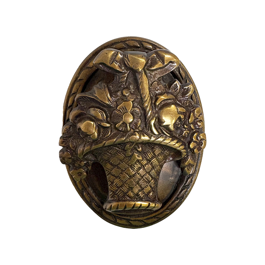 Decor Early American 4″ Flower Basket Vintage Solid Brass Door an ...