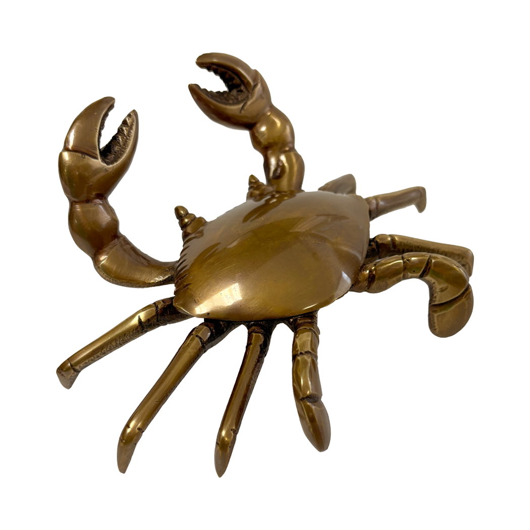 Nautical Decor & Souvenirs 6″ Antiqued Solid Brass Dungeness Crab Paper ...