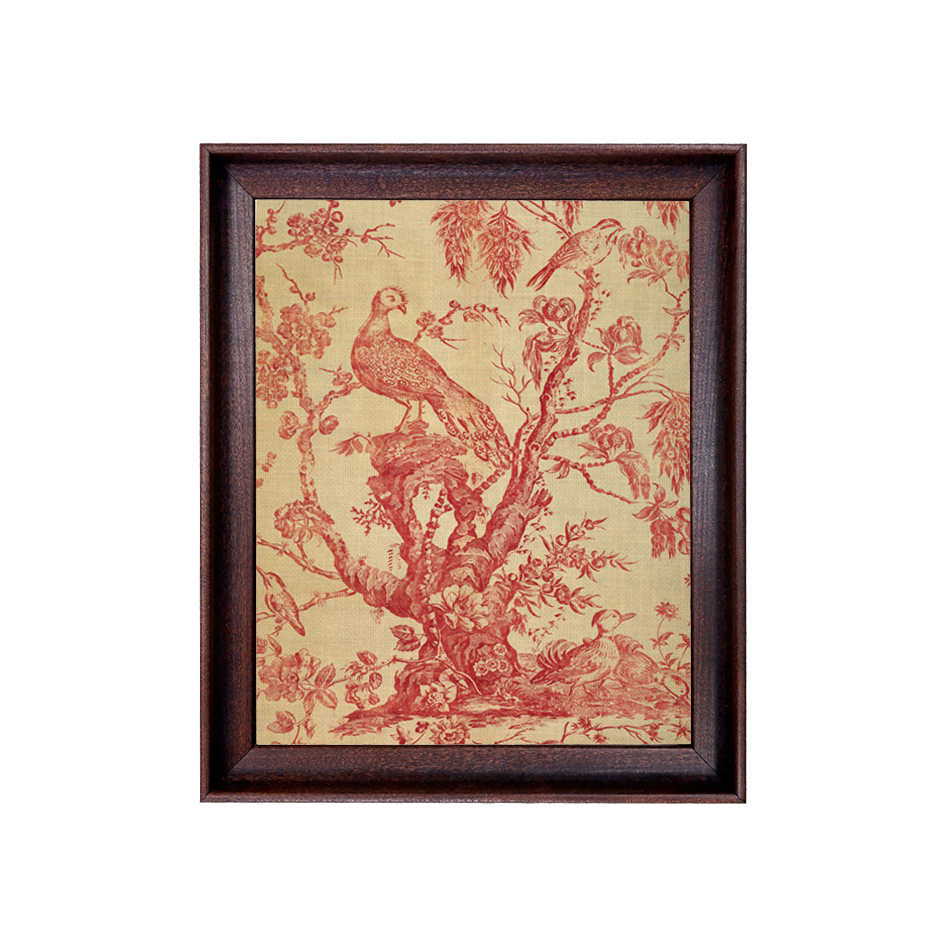 Prints prints Bromley Hall Red Toile Textile Vintage Print Frame ...