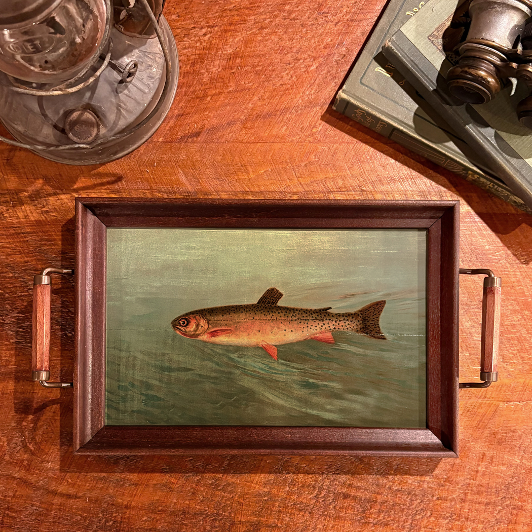 Lodge & Equestrian Decor Cutthroat Trout Decorative Wood Tray with Wood and ...