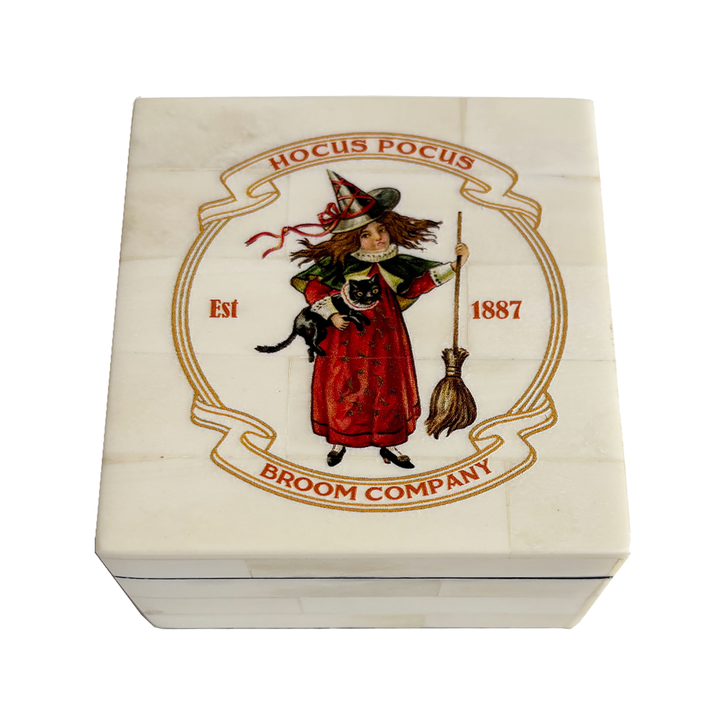 Decorative Boxes Decorative Boxes 3-1/4″ Vintage Style Color Halloween Witch T ...