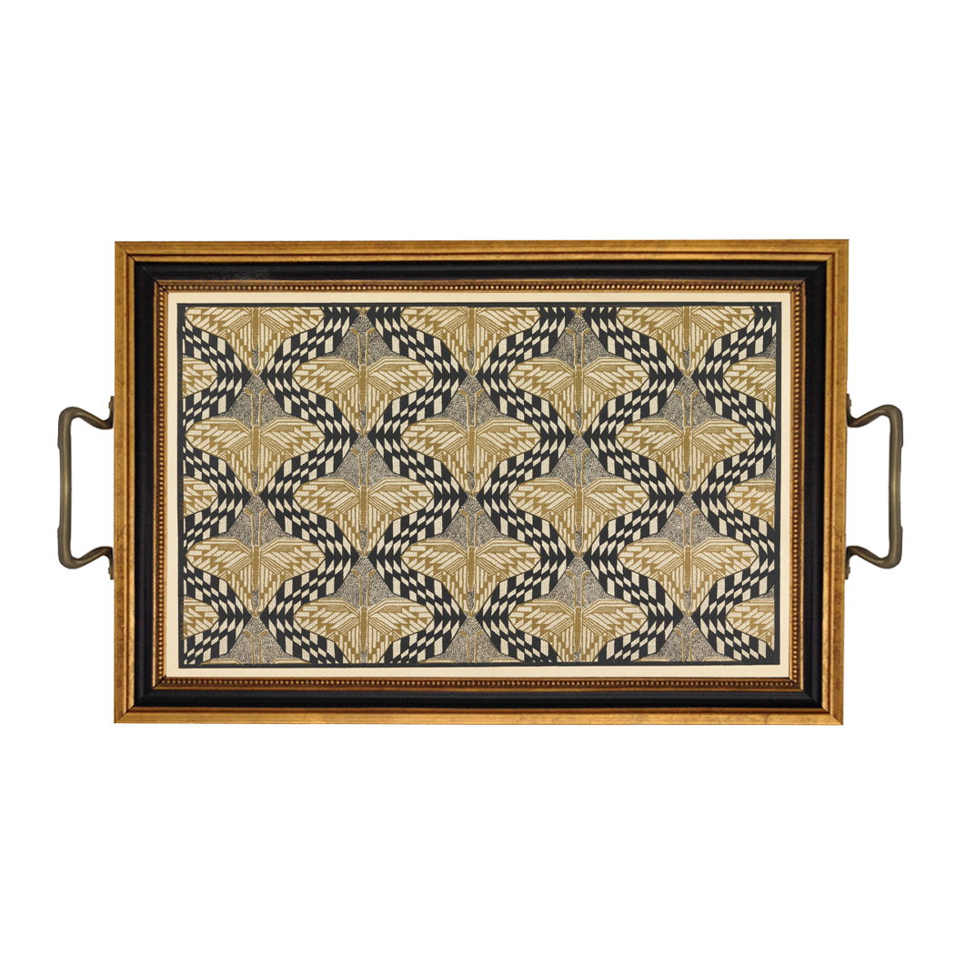 Trays & Barware Decorative Tray Vintage Art Deco Golden Butterfly Decorative Tray  ...