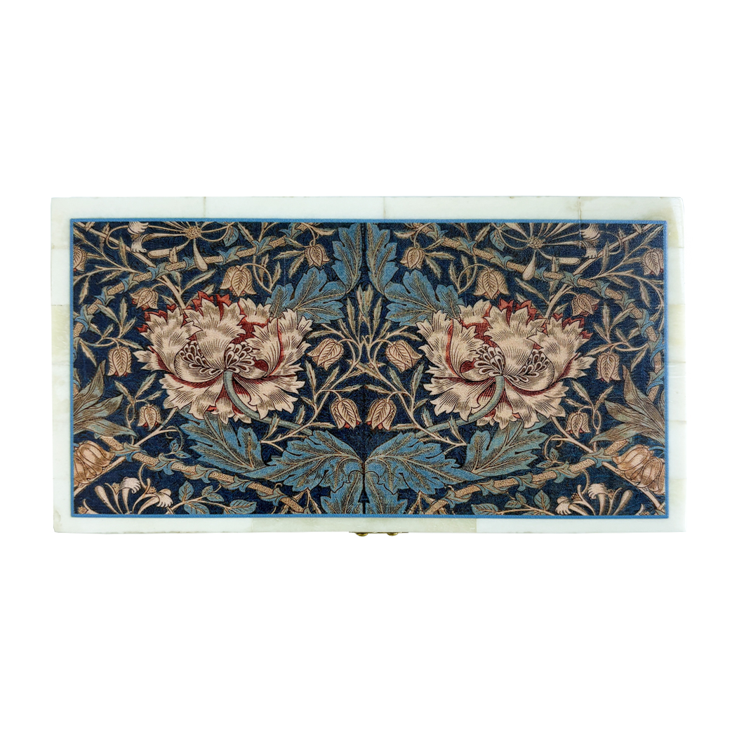 Decorative Boxes Decorative Boxes 6-1/4″ William Morris Honeysuckle Printed Tr ...
