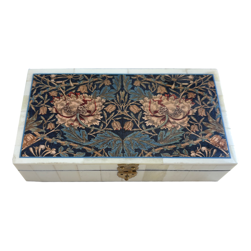 Decorative Boxes Decorative Boxes 6-1/4″ William Morris Honeysuckle Printed Tr ...