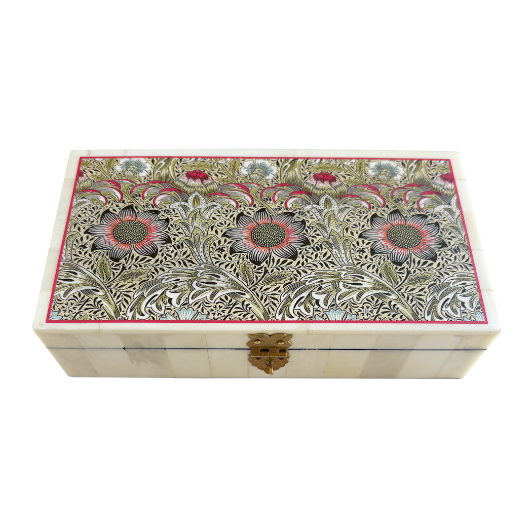 Decorative Boxes Decorative Boxes 6-1/4″ William Morris Corncockle Printed Tri ...