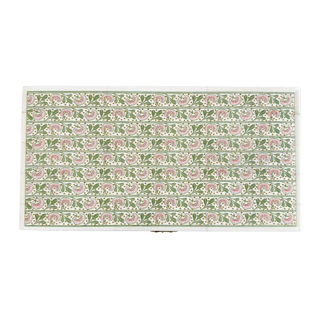 Decorative Boxes Decorative Boxes 6-1/4″ Thistle and Sprigs Printed Trinket Bo ...