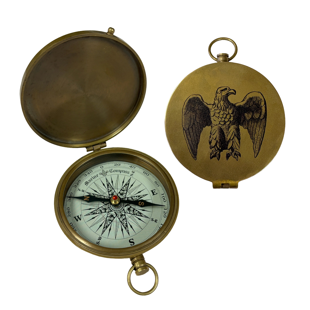Compasses Nautical 3″ American Eagle Compass, Antiqued Brass ...