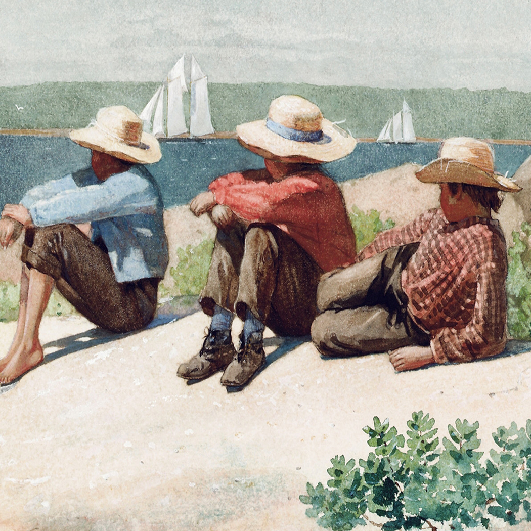 Nautical Nautical Watching Ships, Gloucester by Winslow Homer Framed ... Nautical Nautical Watching Ships, Gloucester by Winslow Homer Framed ...