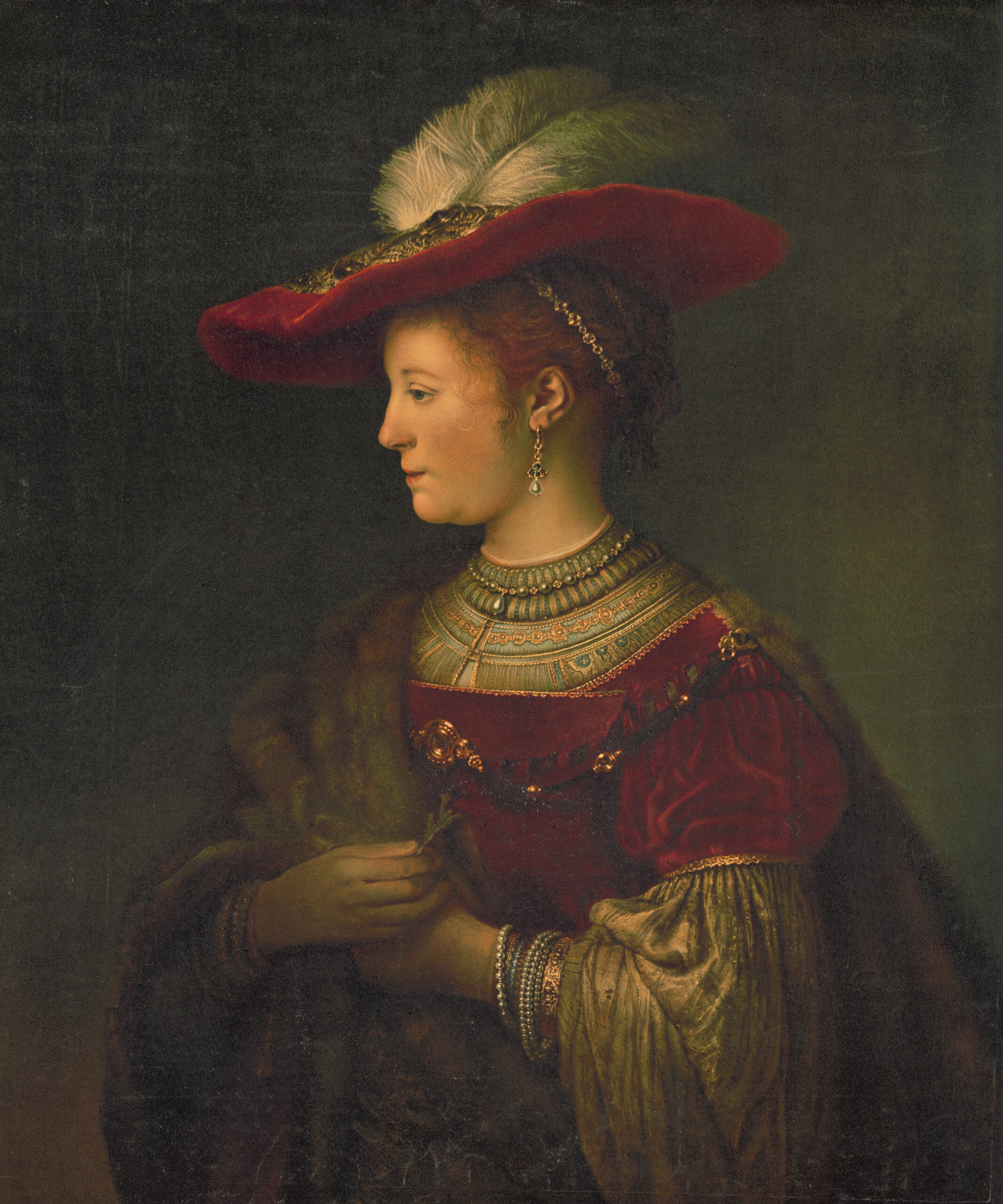 Painting Prints on Canvas Portrait Saskia van Uylenburgh by Rembrandt Harmenszoon van ...