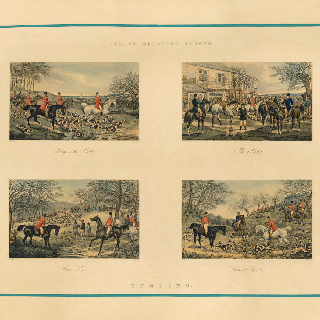 Equestrian/Fox Equestrian Vintage Sporting Scenes Framed Print Behind Glass ...