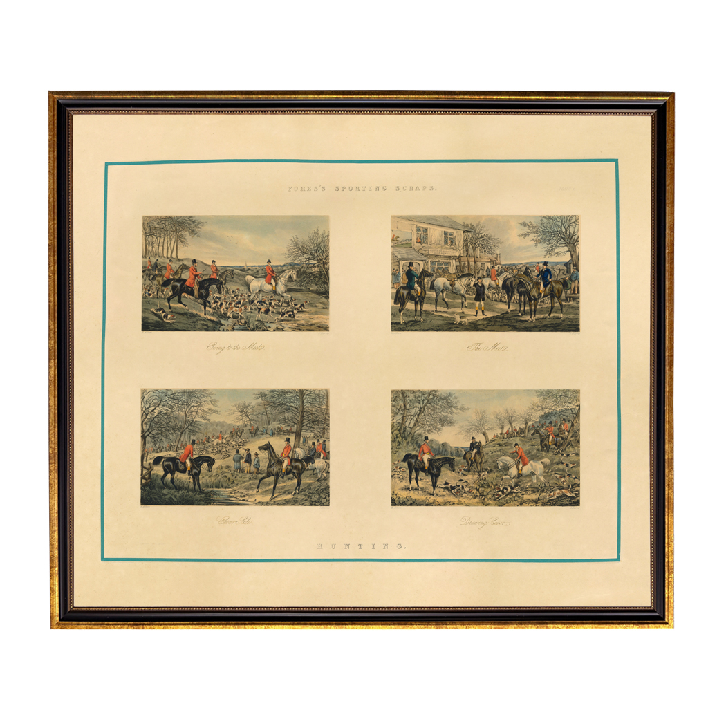 Equestrian/Fox Equestrian Vintage Sporting Scenes Framed Print Behind Glass ...