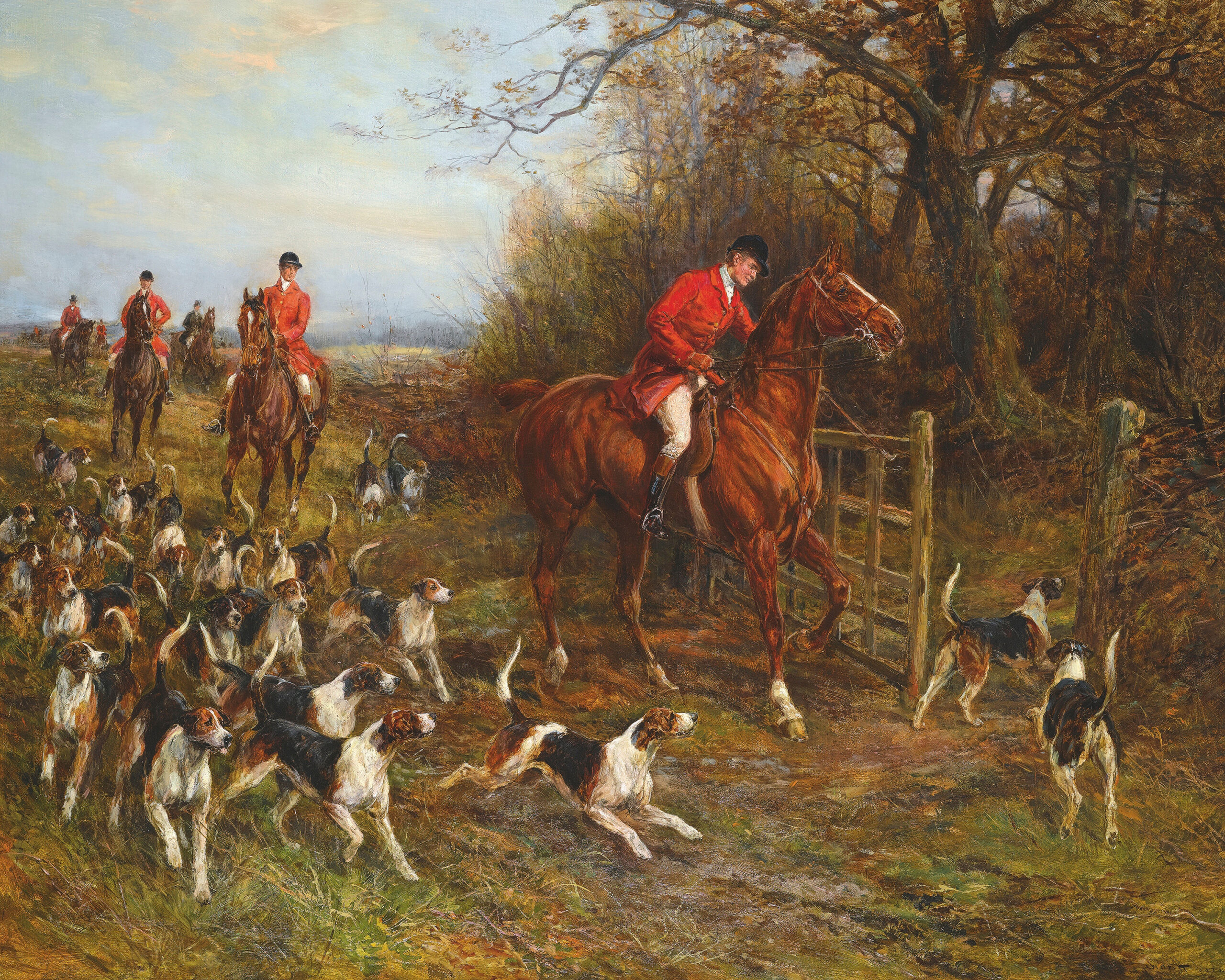 Dogs/Cats Dogs Heading for Cover by Heywood Hardy ...