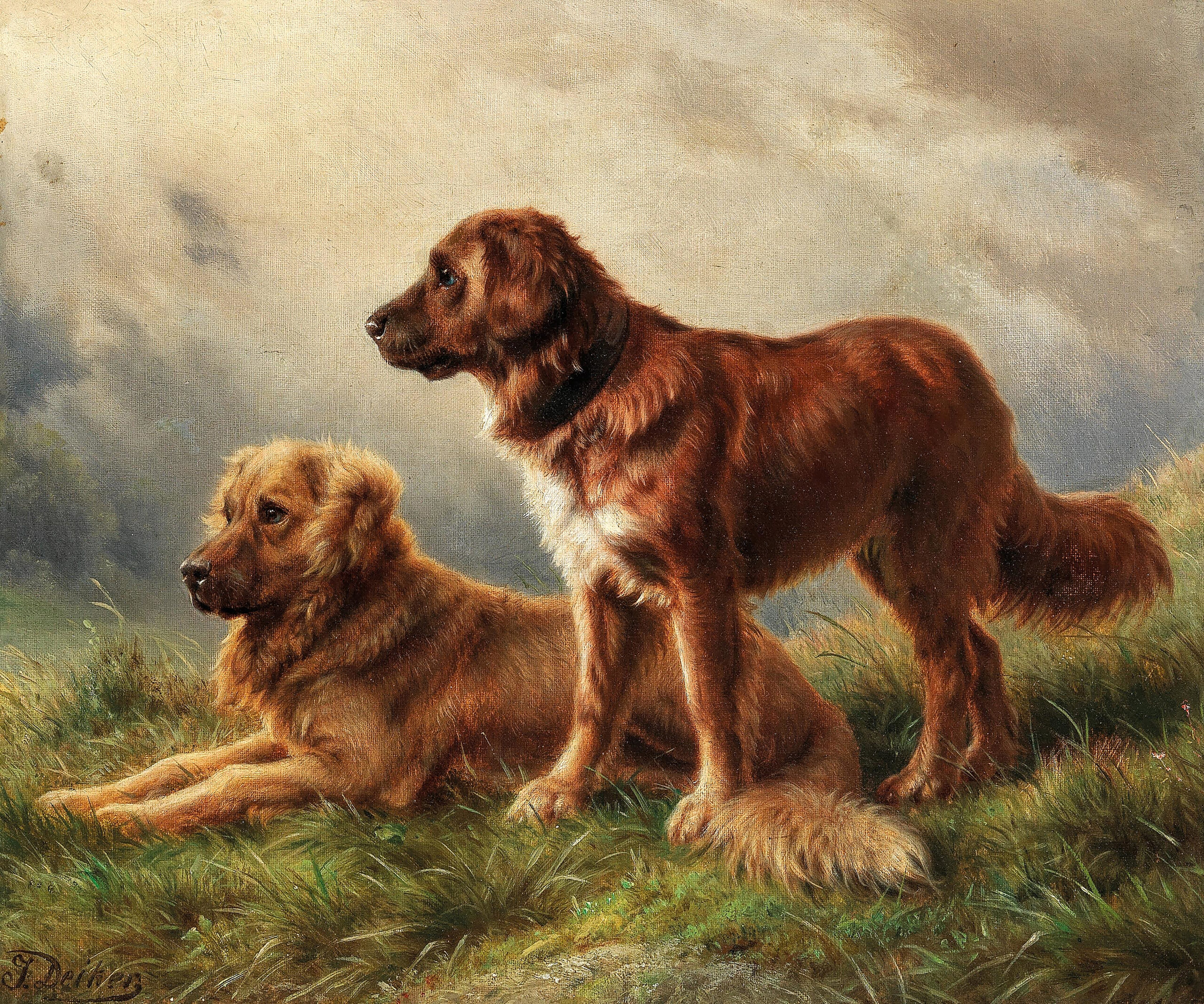 Cabin/Lodge Dogs Watchful Dogs by Johannes Christian Deiker ...