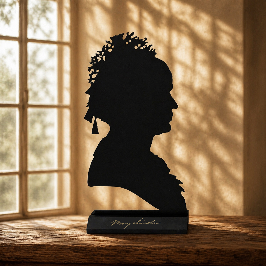 Wooden Silhouettes Revolutionary/Civil War Mary Todd Lincoln Bust Tabletop Wood Silhouette ...