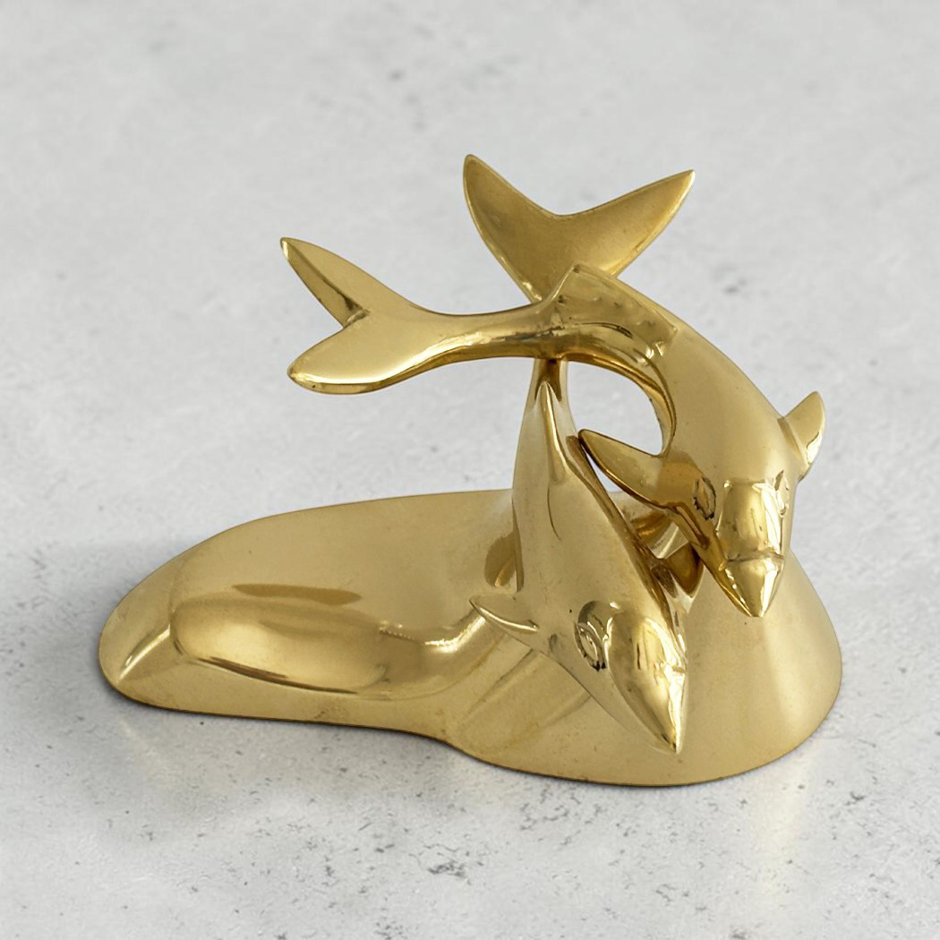 Nautical Decor & Souvenirs Nautical 4-1/2″ Solid Brass Dolphin Figurine ...