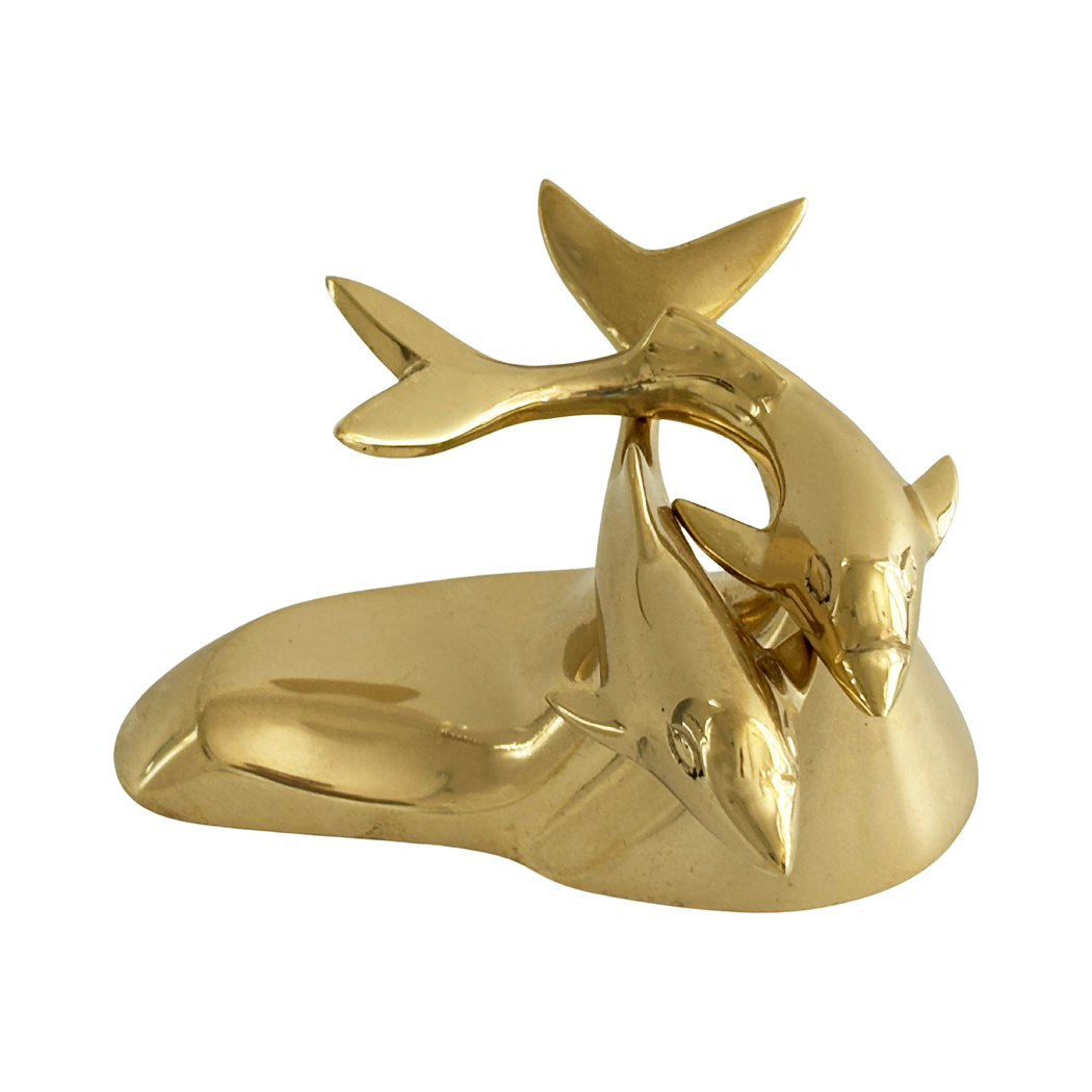 Nautical Decor & Souvenirs Nautical 4-1/2″ Solid Brass Dolphin Figurine ...