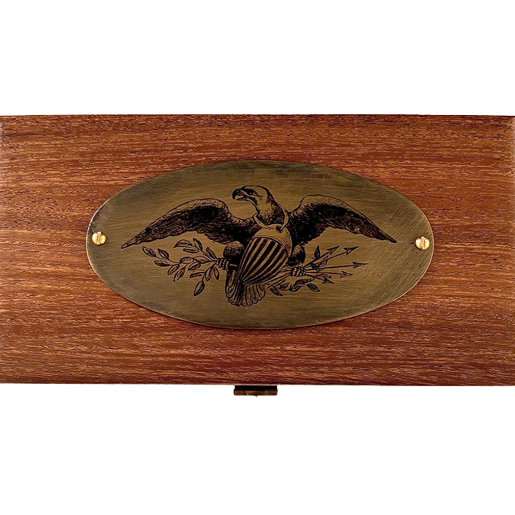 Decorative Boxes Revolutionary/Civil War 6-1/4″ Wood Box with Antiqued Brass Bald Eag ...