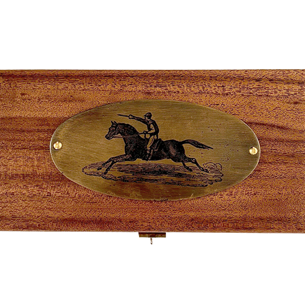 Decorative Boxes Equestrian 6-1/4″ Wood Box with Horse and Rider Antique ...
